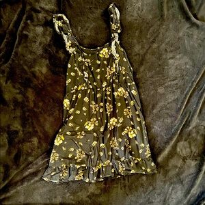 Wild Fable black with yellow floral print sundress.